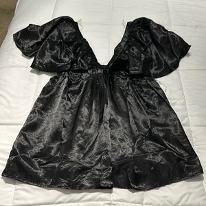 Silk black romper